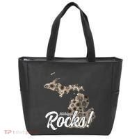 Great Lakes Shaped Wo Petoskey Stone Michigan Rocks Tote Bag thumb 0