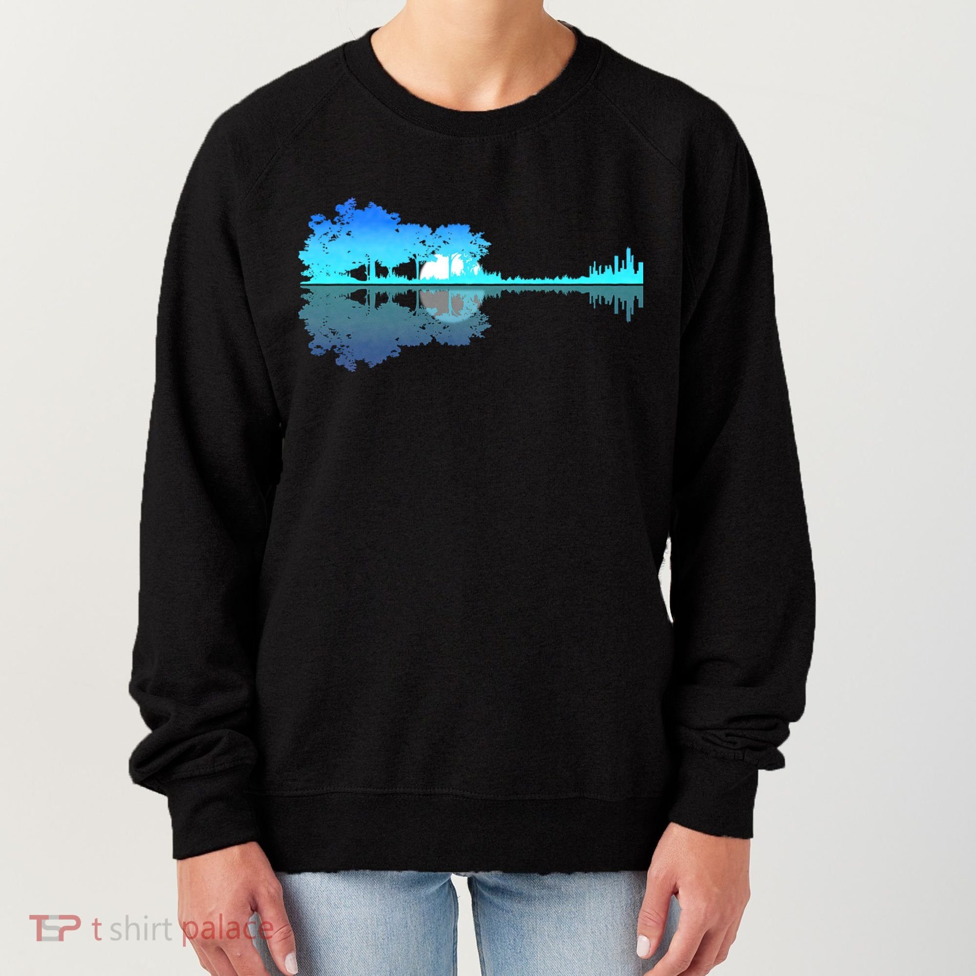 Guitar Lake Shadow Love Guitar Musician Women's Sweatshirt