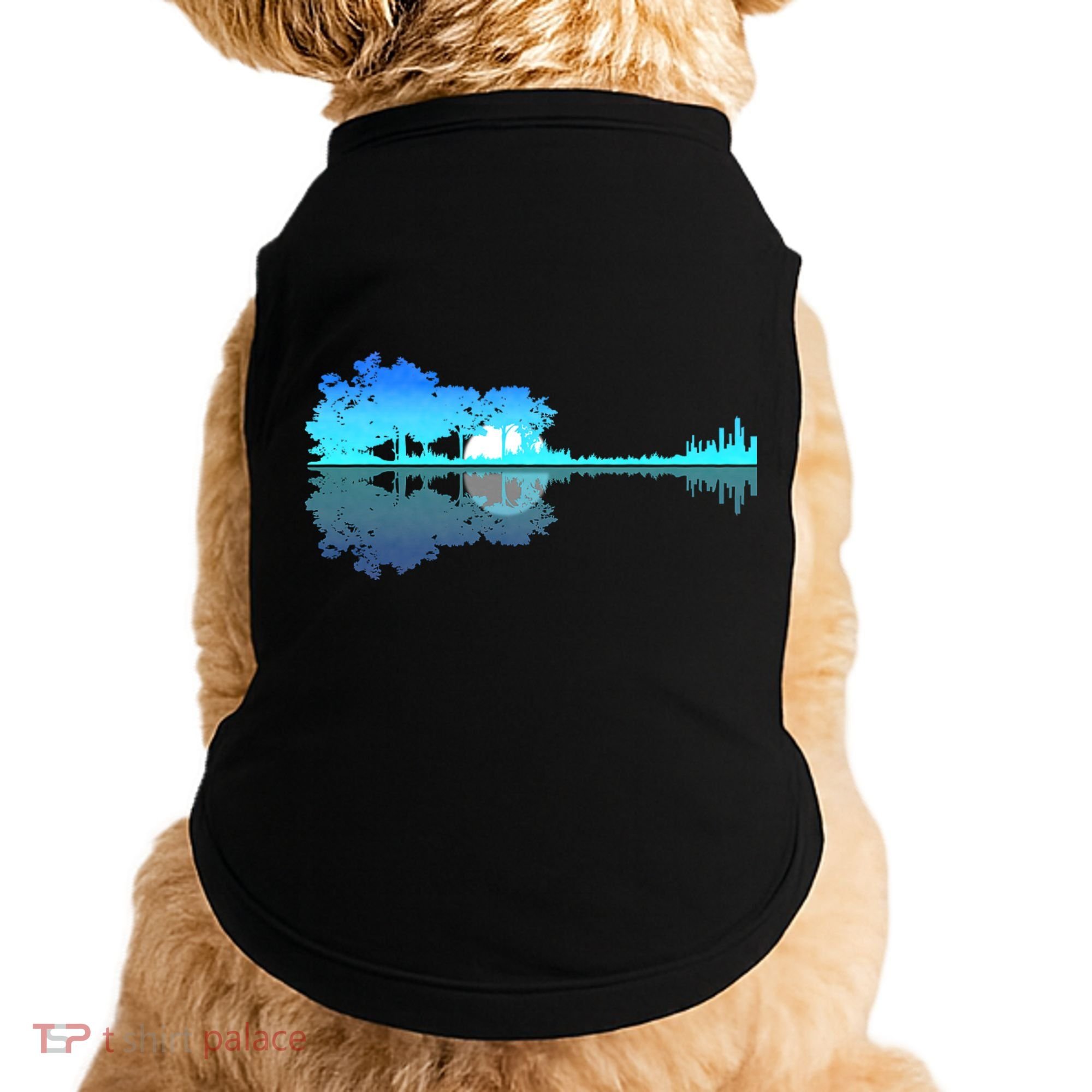 Guitar Lake Shadow Love Guitar Musician Doggie Tank