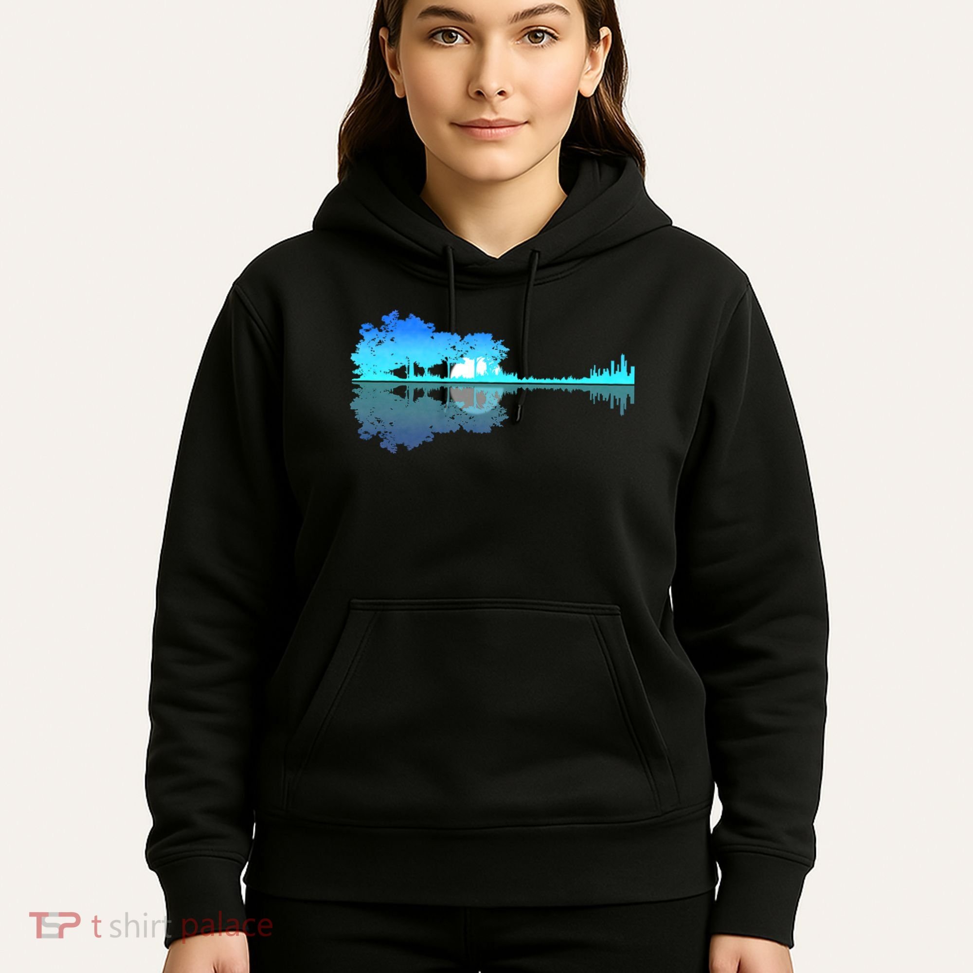 Guitar Lake Shadow Love Guitar Musician Hoodie
