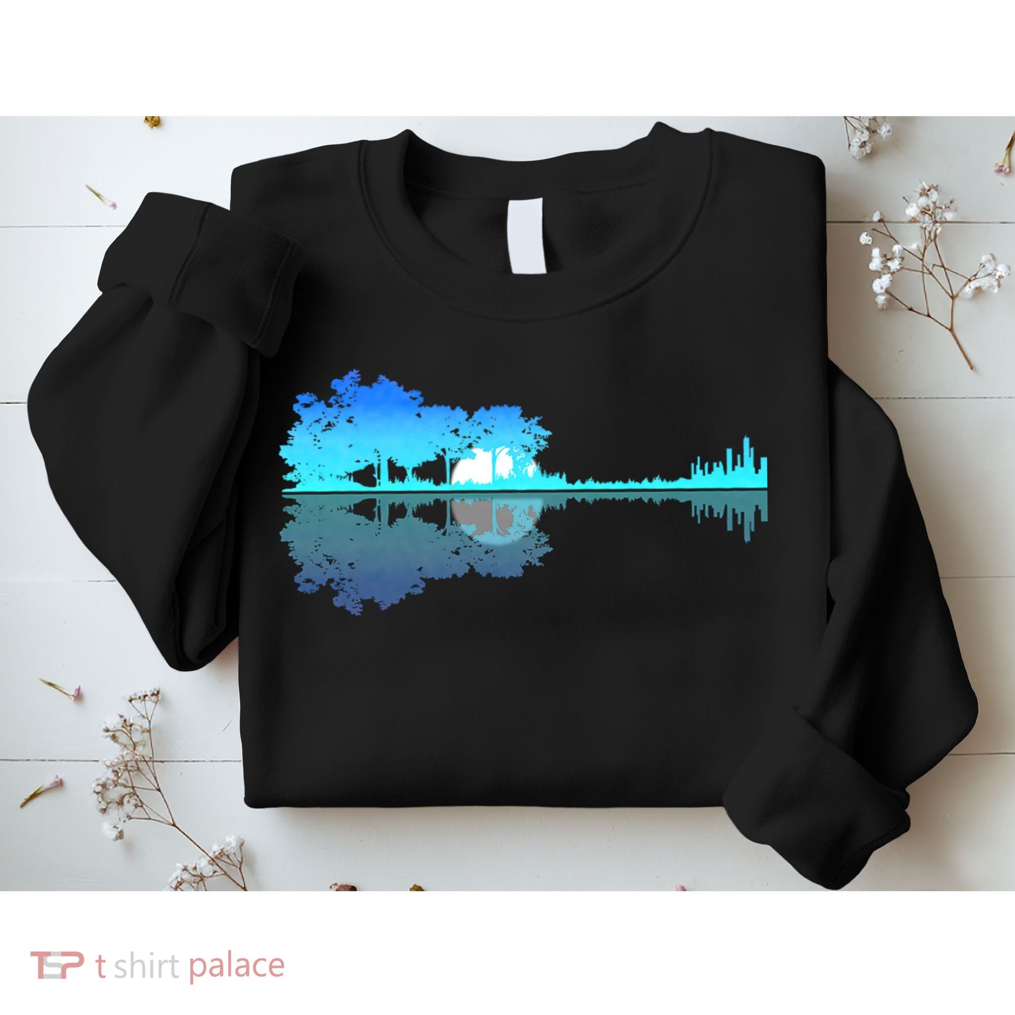 Guitar Lake Shadow Love Guitar Musician Sweatshirt