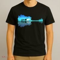 Guitar Lake Shadow Love Guitar Musician T-Shirt thumb 3