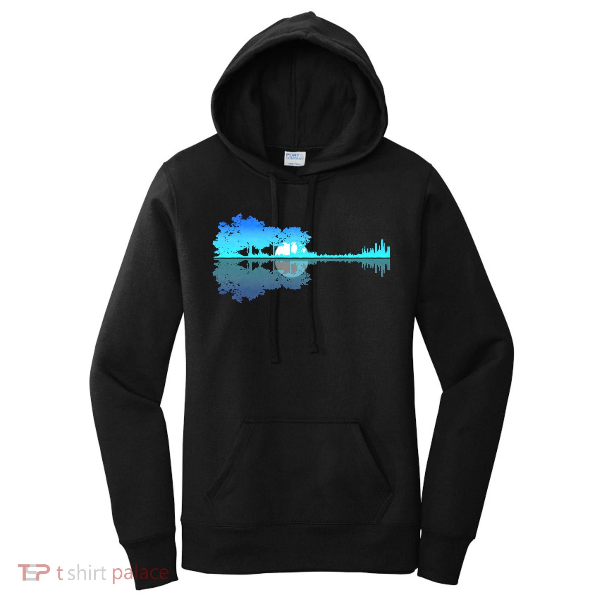 Guitar Lake Shadow Love Guitar Musician Women's Hoodie