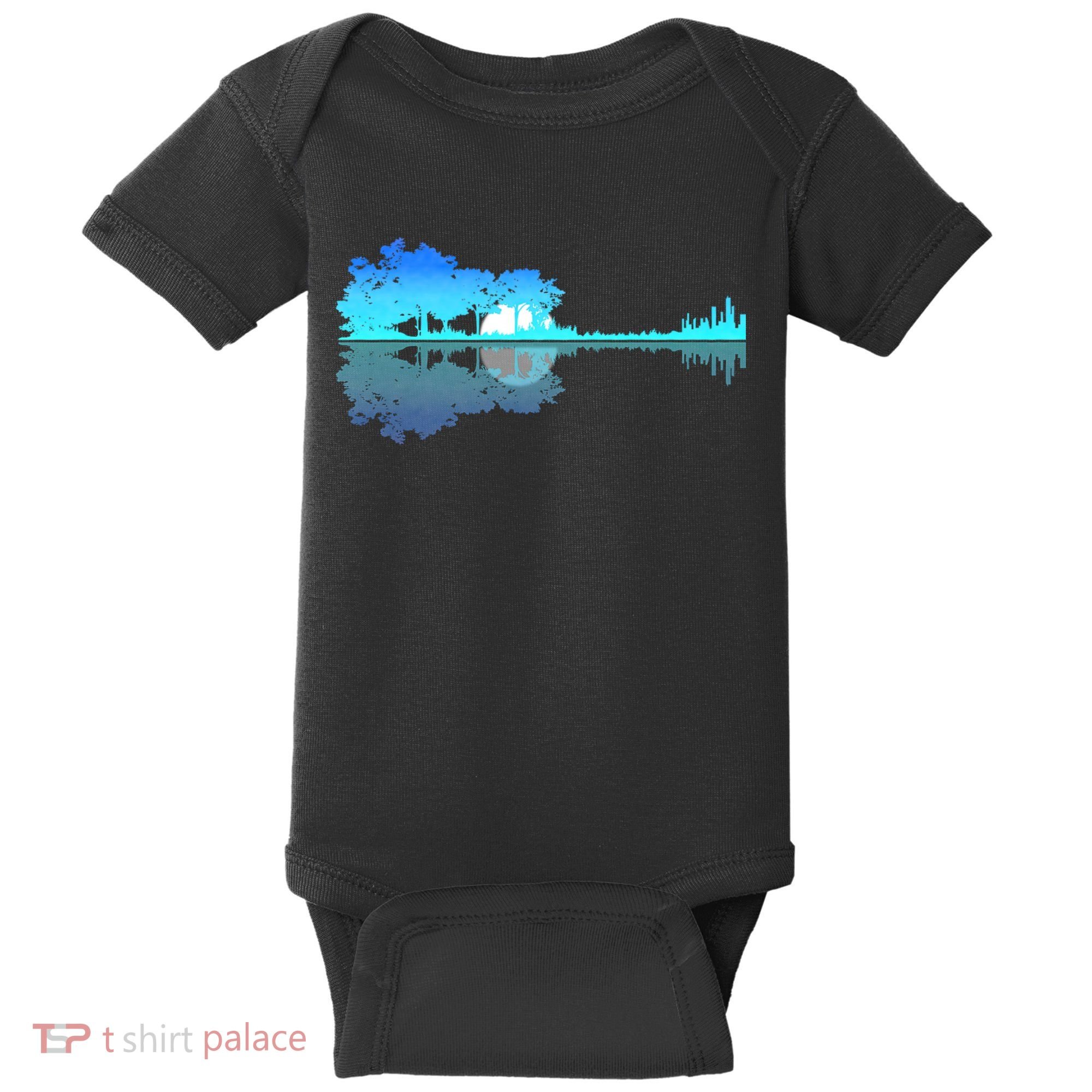 Guitar Lake Shadow Love Guitar Musician Baby Bodysuit