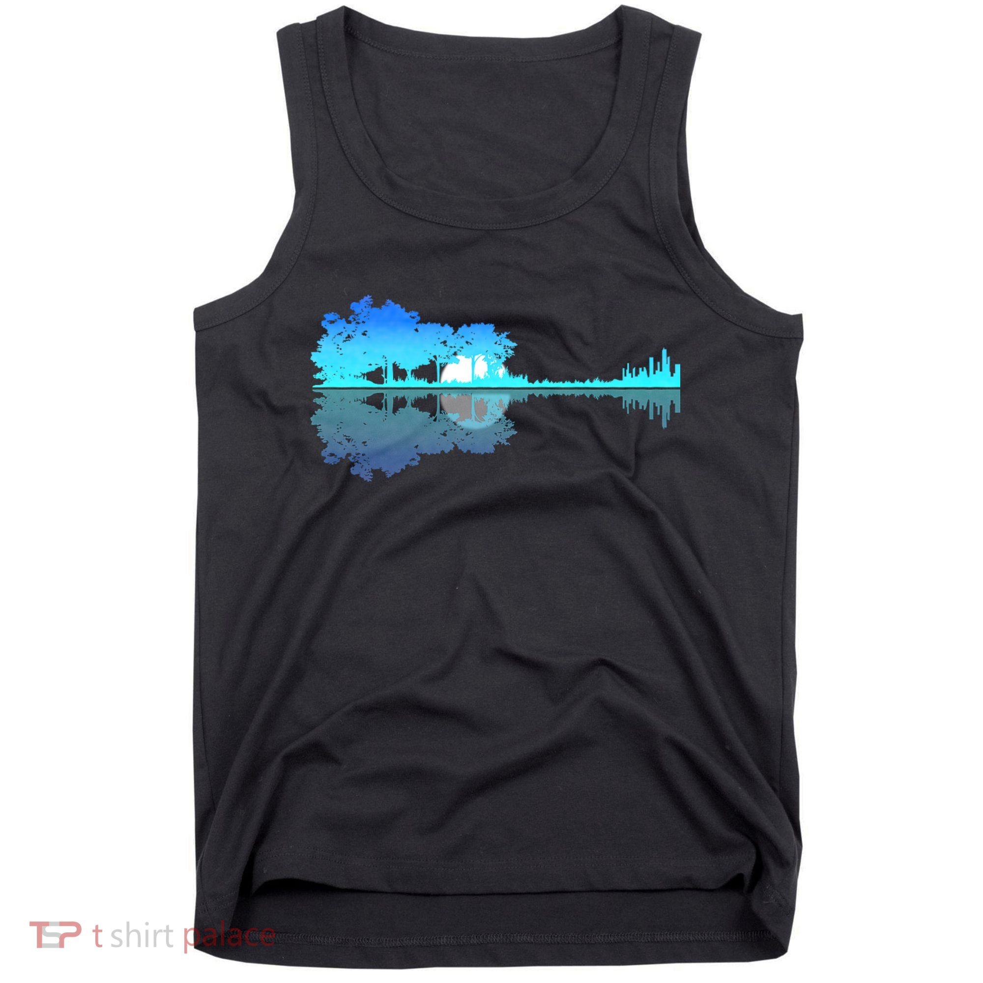 Guitar Lake Shadow Love Guitar Musician Tank Top