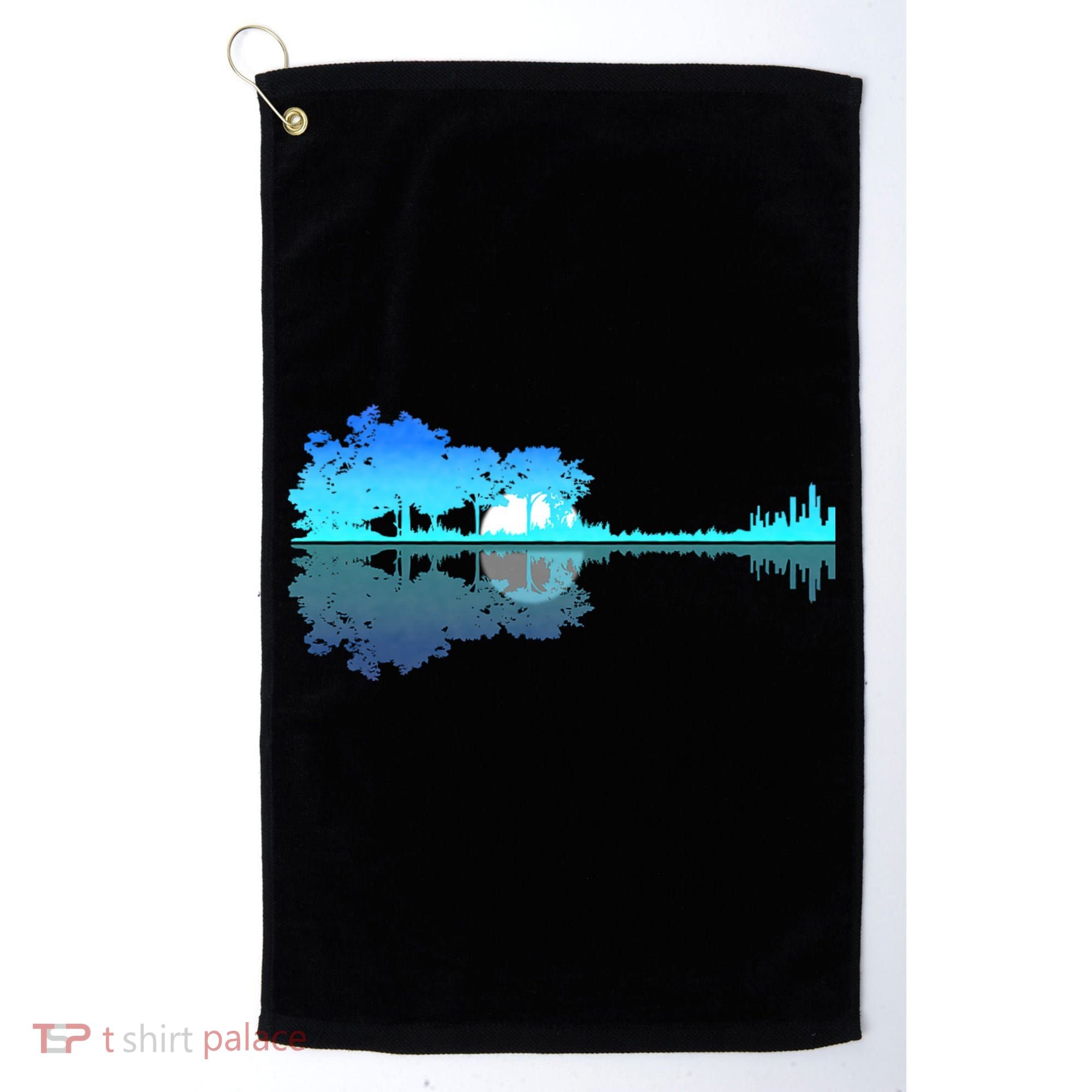 Guitar Lake Shadow Love Guitar Musician Golf Towel