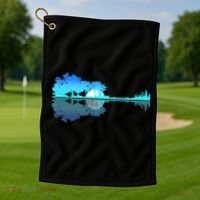 Guitar Lake Shadow Love Guitar Musician Golf Towel thumb 1