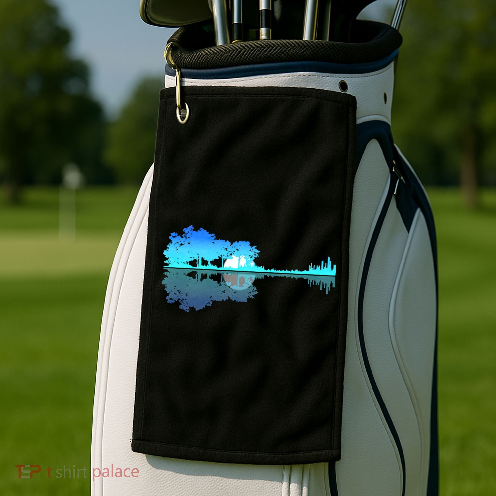 Guitar Lake Shadow Love Guitar Musician Golf Towel