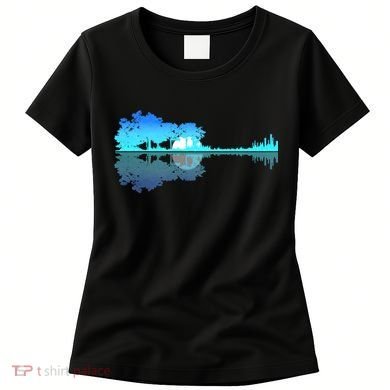 Guitar Lake Shadow Love Guitar Musician Women's T-Shirt
