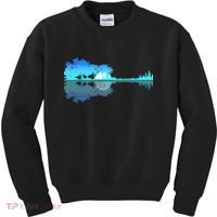 Guitar Lake Shadow Love Guitar Musician Kids Sweatshirt thumb 0