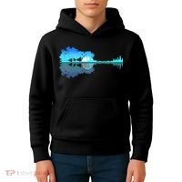 Guitar Lake Shadow Love Guitar Musician Kids Hoodie thumb 4