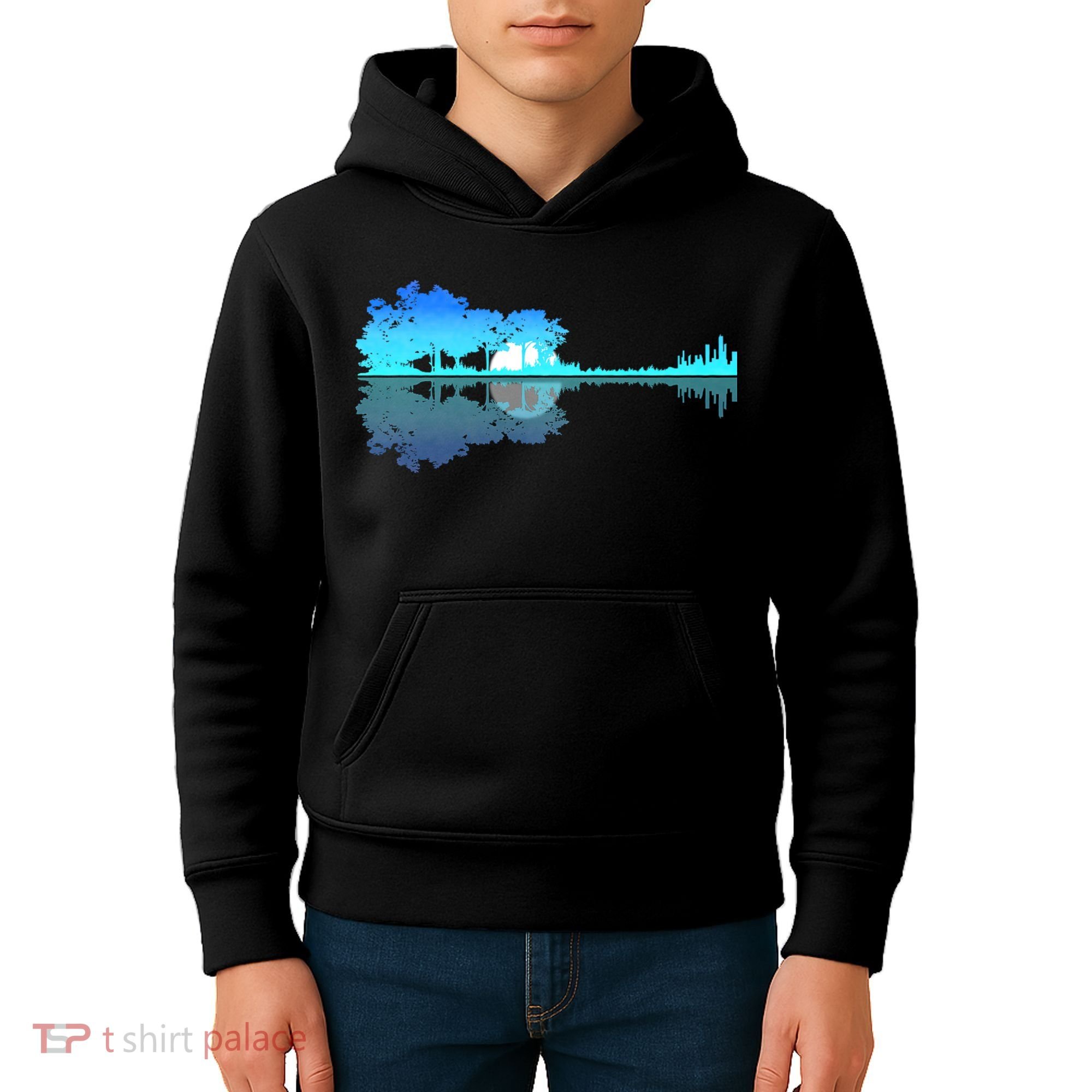 Guitar Lake Shadow Love Guitar Musician Kids Hoodie