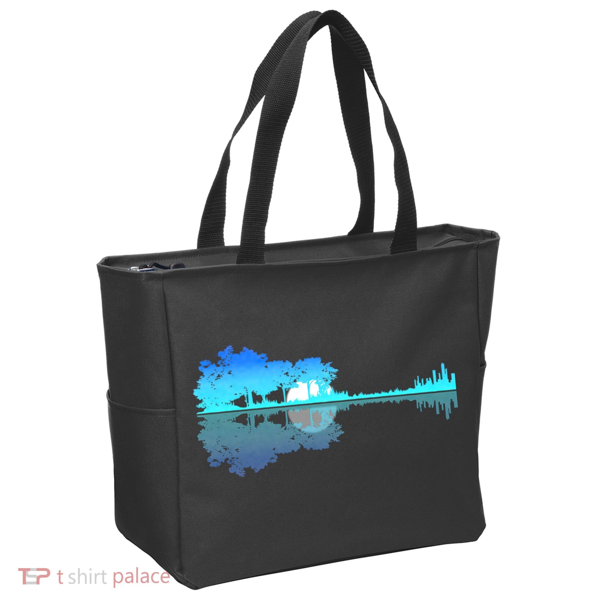 Guitar Lake Shadow Love Guitar Musician Tote Bag