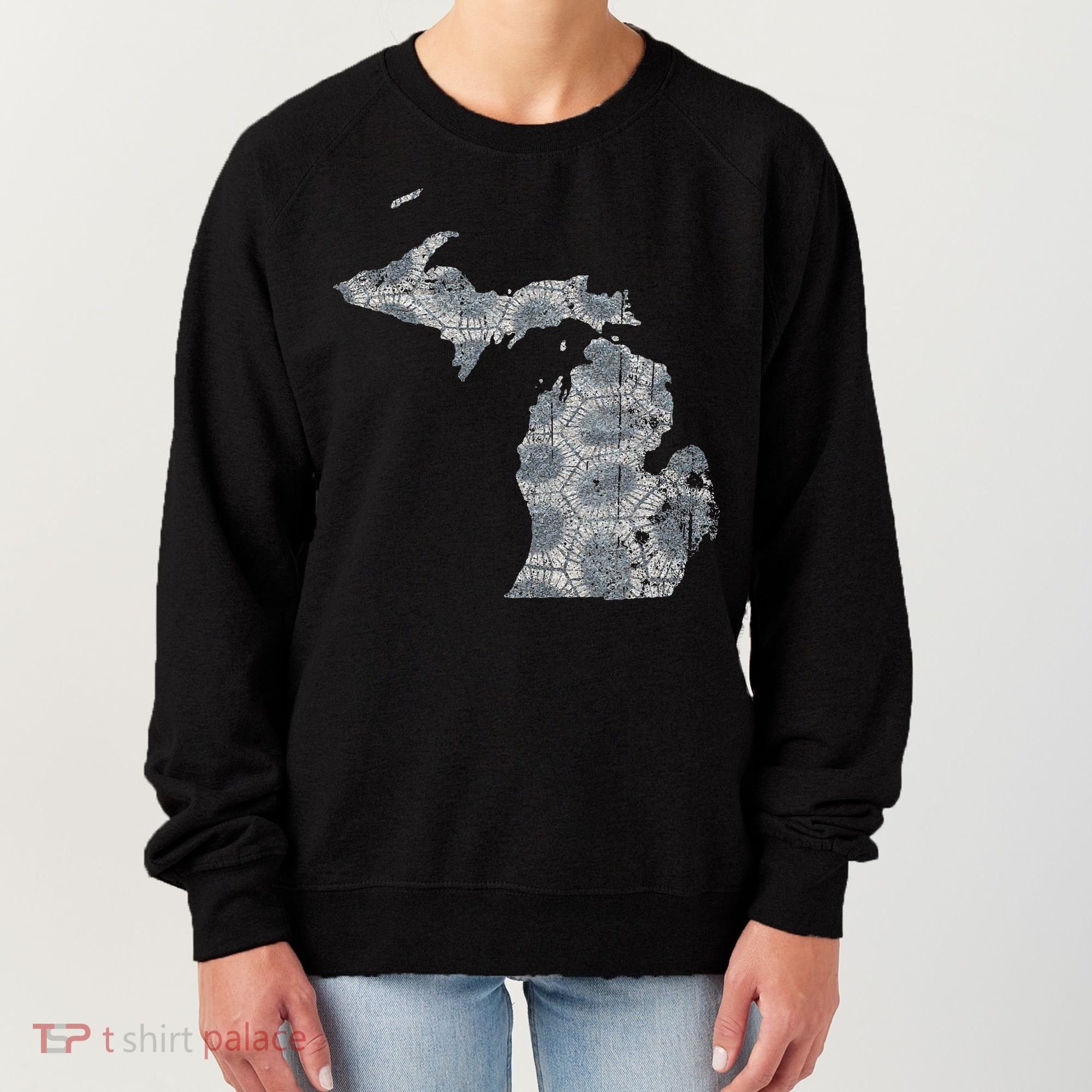 Great Lakes Shaped Women Summer Petoskey Stone Michigan Women's Sweatshirt
