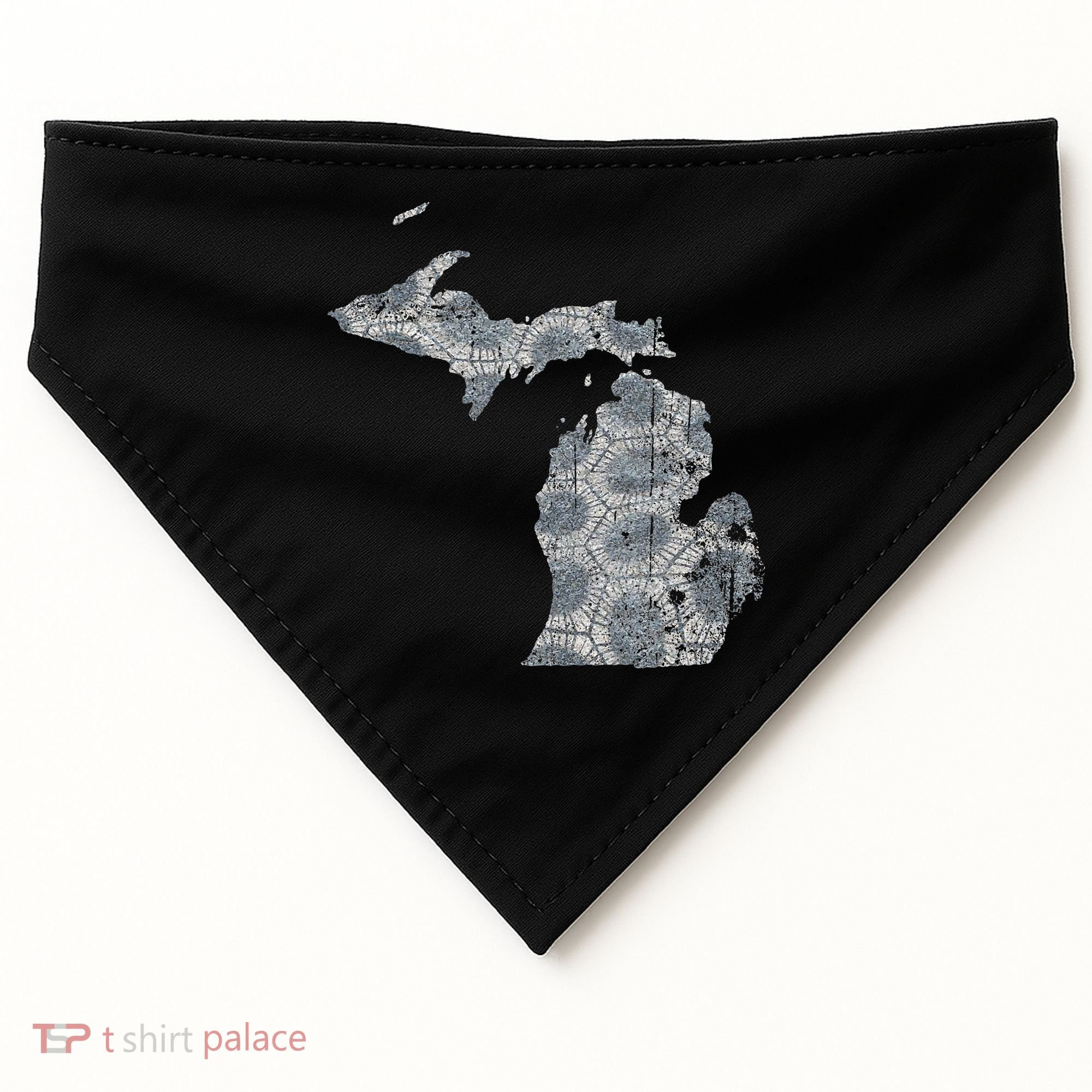 Great Lakes Shaped Women Summer Petoskey Stone Michigan USA-Made Doggie Bandana