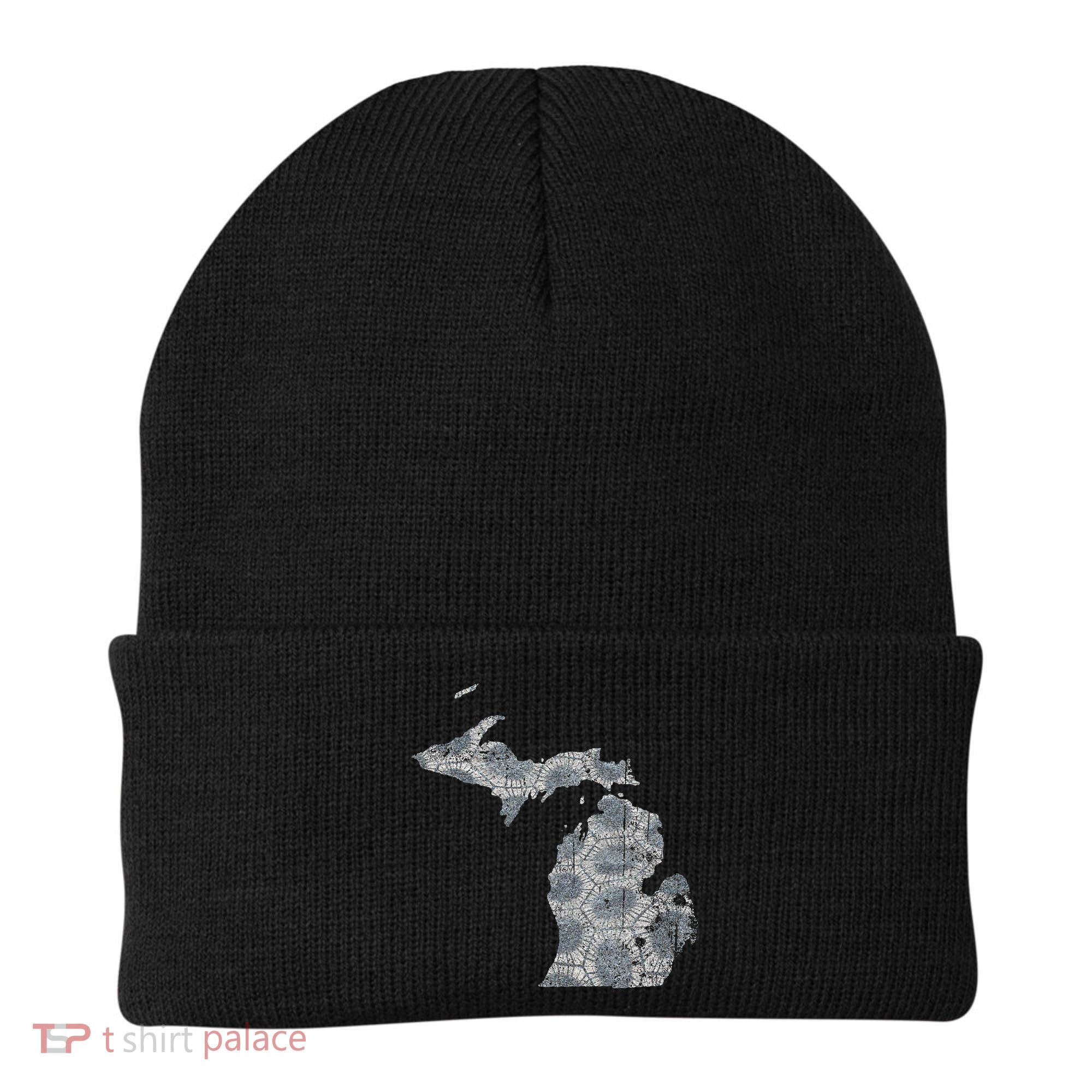 Great Lakes Shaped Women Summer Petoskey Stone Michigan Beanie