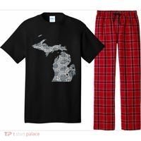 Great Lakes Shaped Women Summer Petoskey Stone Michigan Pajama Set thumb 0