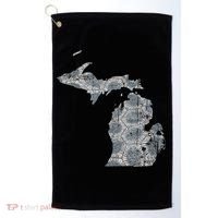 Great Lakes Shaped Women Summer Petoskey Stone Michigan Golf Towel thumb 0