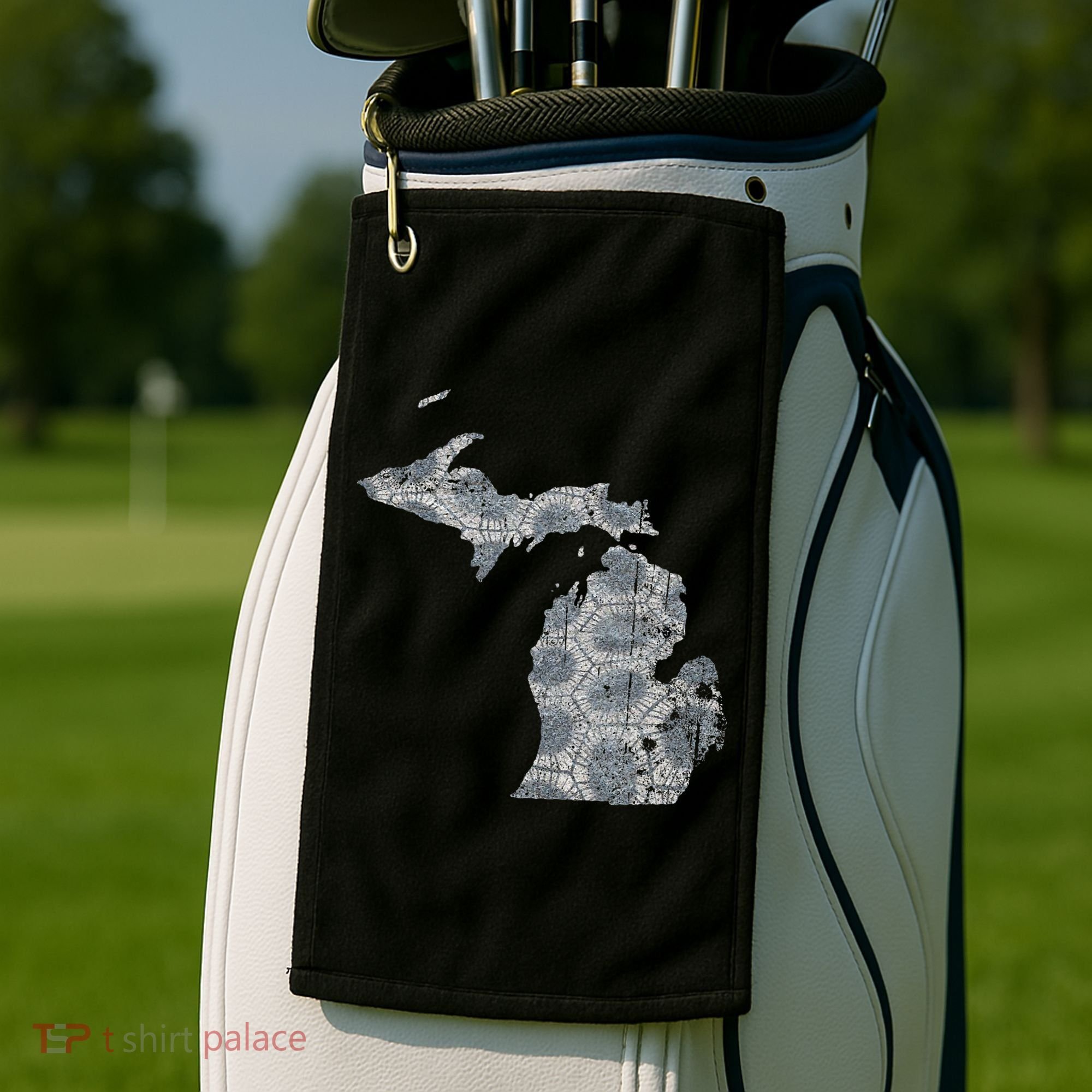 Great Lakes Shaped Women Summer Petoskey Stone Michigan Golf Towel