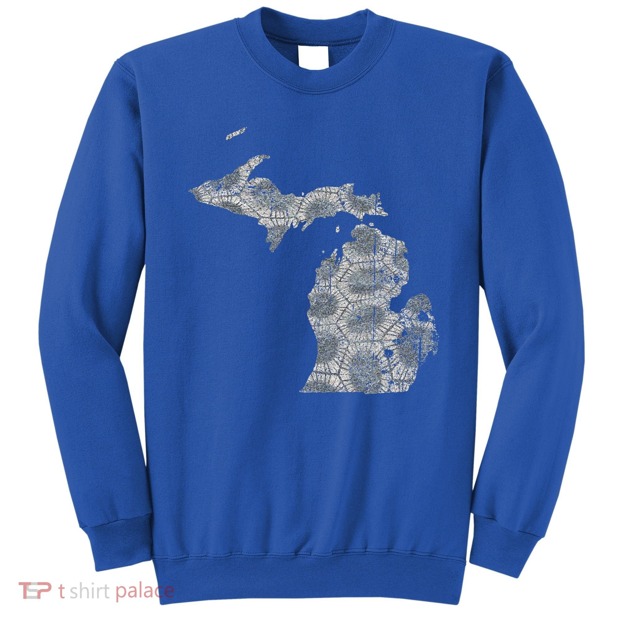 Great Lakes Shaped Women Summer Petoskey Stone Michigan Sweatshirt