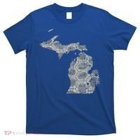 Great Lakes Shaped Women Summer Petoskey Stone Michigan T-Shirt thumb 0