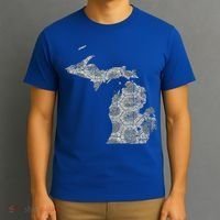 Great Lakes Shaped Women Summer Petoskey Stone Michigan T-Shirt thumb 3