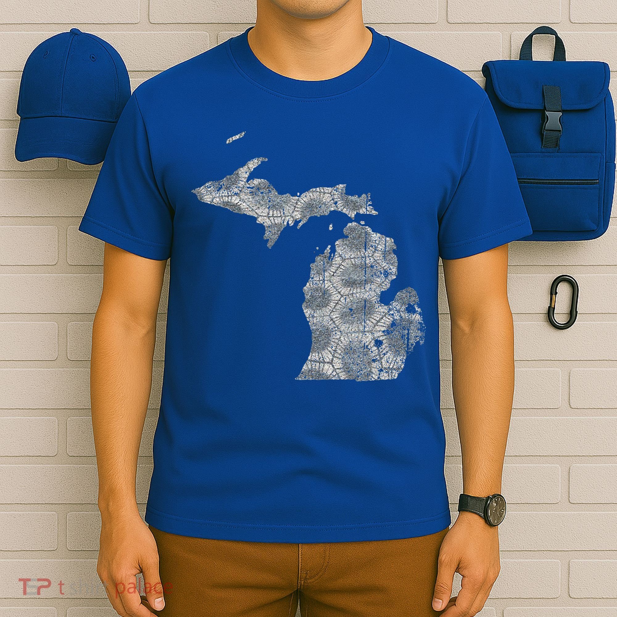 Great Lakes Shaped Women Summer Petoskey Stone Michigan T-Shirt