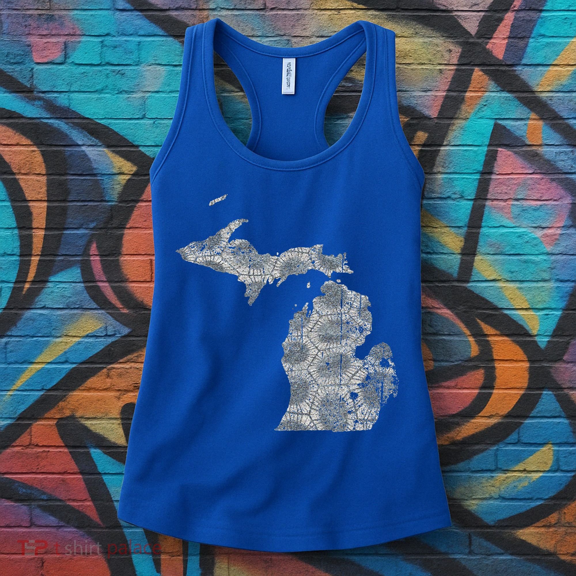 Great Lakes Shaped Women Summer Petoskey Stone Michigan Women's Tank Top