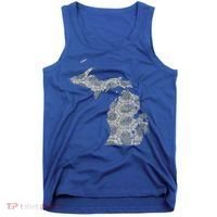 Great Lakes Shaped Women Summer Petoskey Stone Michigan Tank Top thumb 0