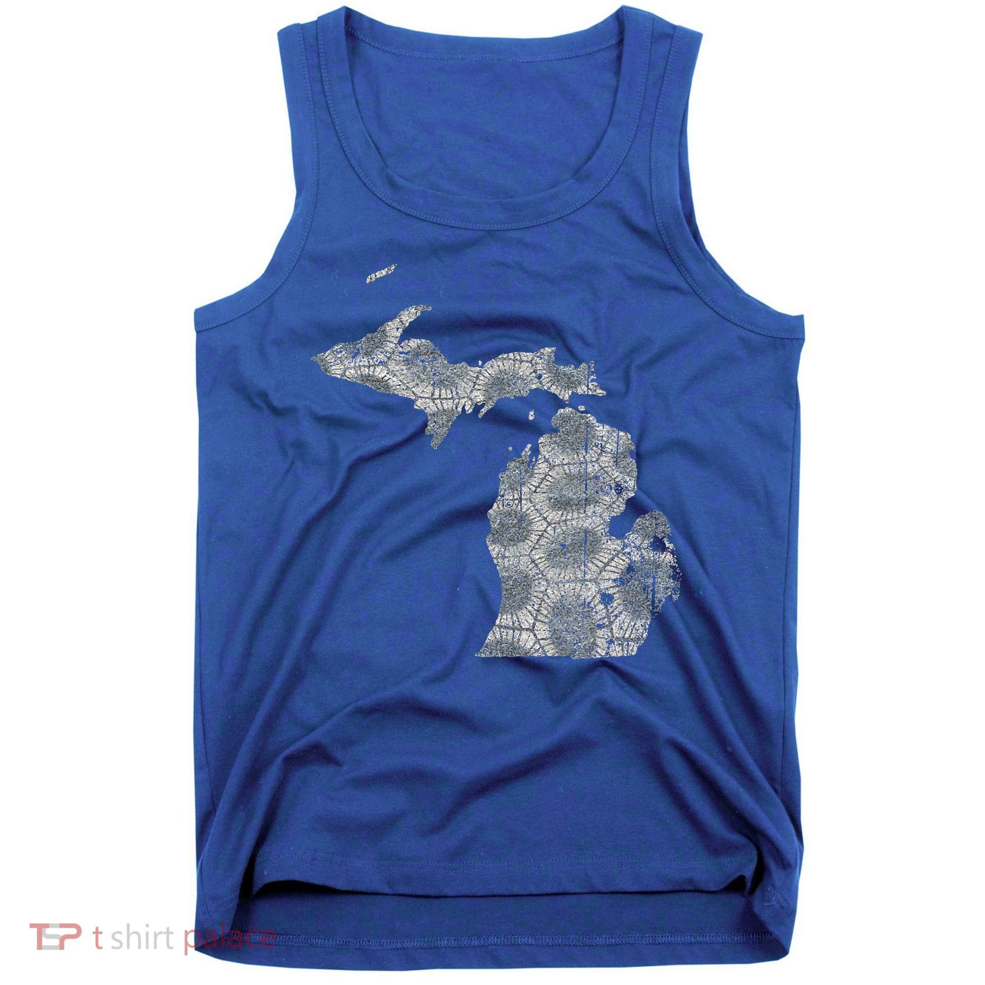 Great Lakes Shaped Women Summer Petoskey Stone Michigan Tank Top