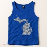 Great Lakes Shaped Women Summer Petoskey Stone Michigan Tank Top thumb 2