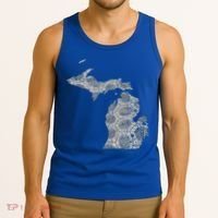 Great Lakes Shaped Women Summer Petoskey Stone Michigan Tank Top thumb 3