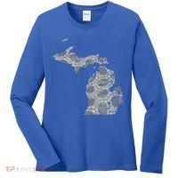 Great Lakes Shaped Women Summer Petoskey Stone Michigan Women's Long Sleeve Shirt thumb 0