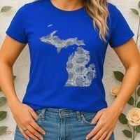 Great Lakes Shaped Women Summer Petoskey Stone Michigan Women's T-Shirt thumb 2