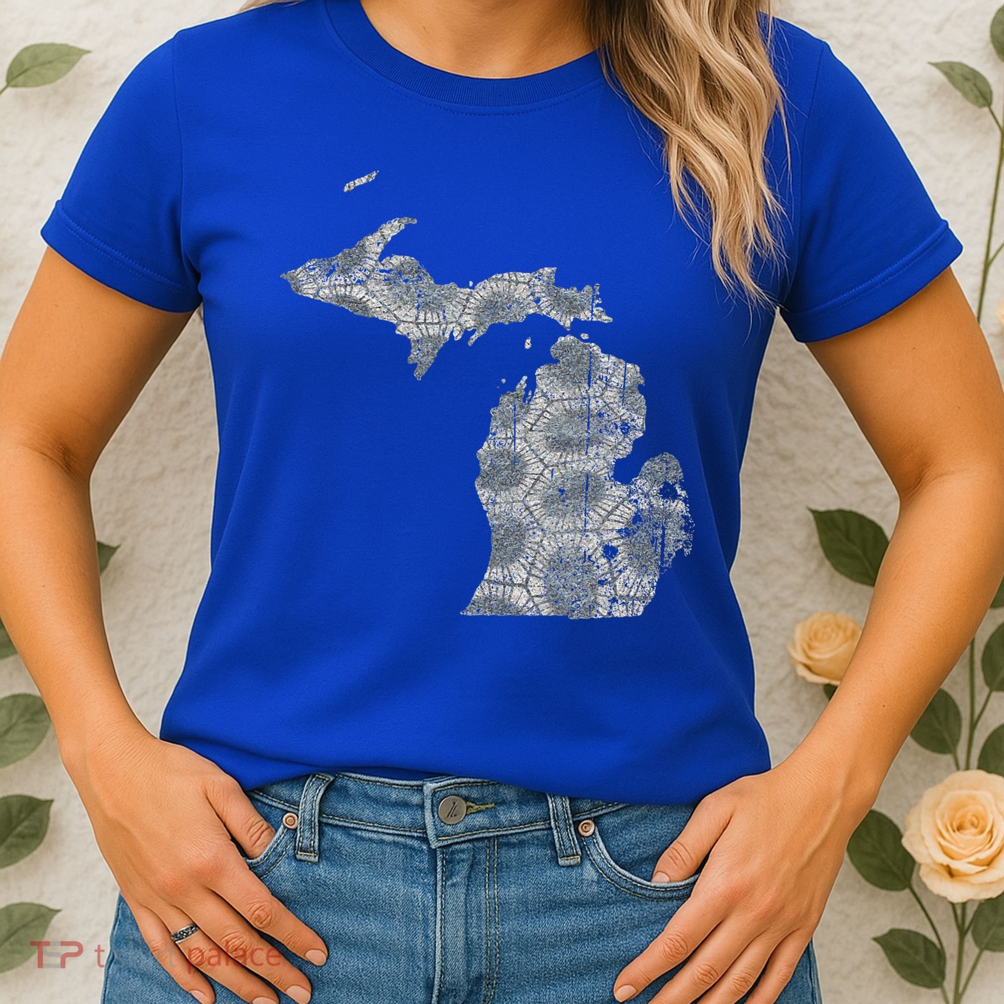Great Lakes Shaped Women Summer Petoskey Stone Michigan Women's T-Shirt