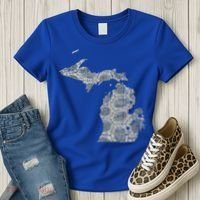 Great Lakes Shaped Women Summer Petoskey Stone Michigan Women's T-Shirt thumb 3