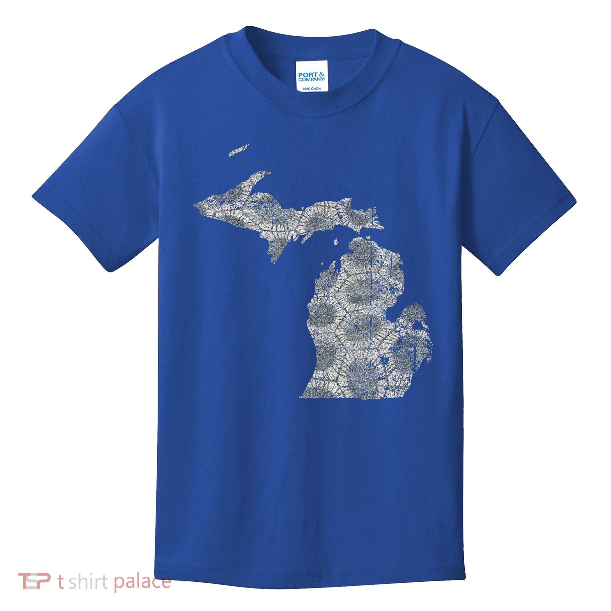 Great Lakes Shaped Women Summer Petoskey Stone Michigan Kids T-Shirt