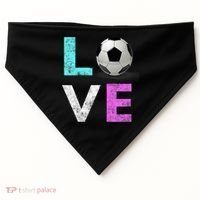 Girls Love Soccer Best Fun Birthday Gift USA-Made Doggie Bandana thumb 0
