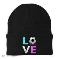 Girls Love Soccer Best Fun Birthday Gift Beanie thumb 0