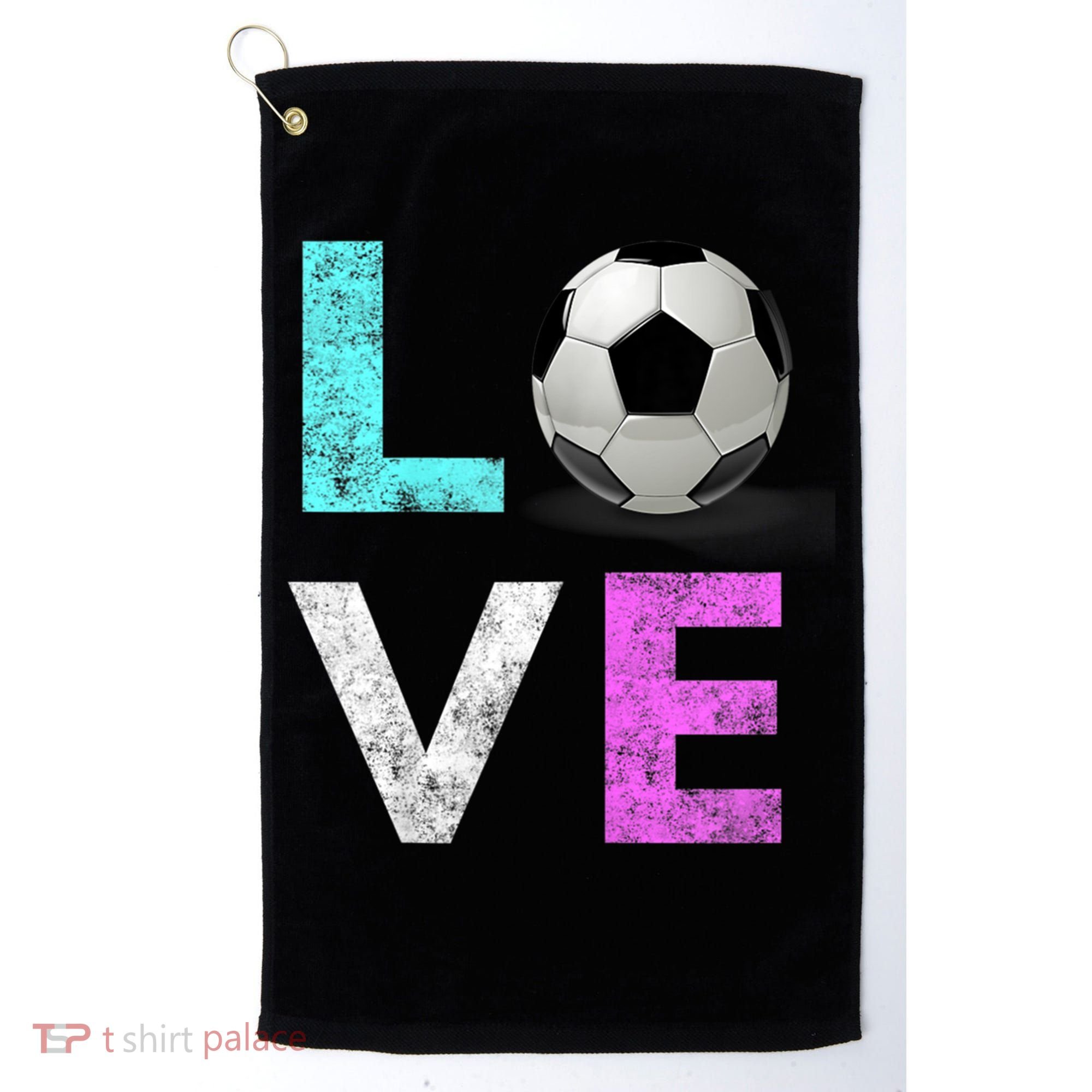Girls Love Soccer Best Fun Birthday Gift Golf Towel
