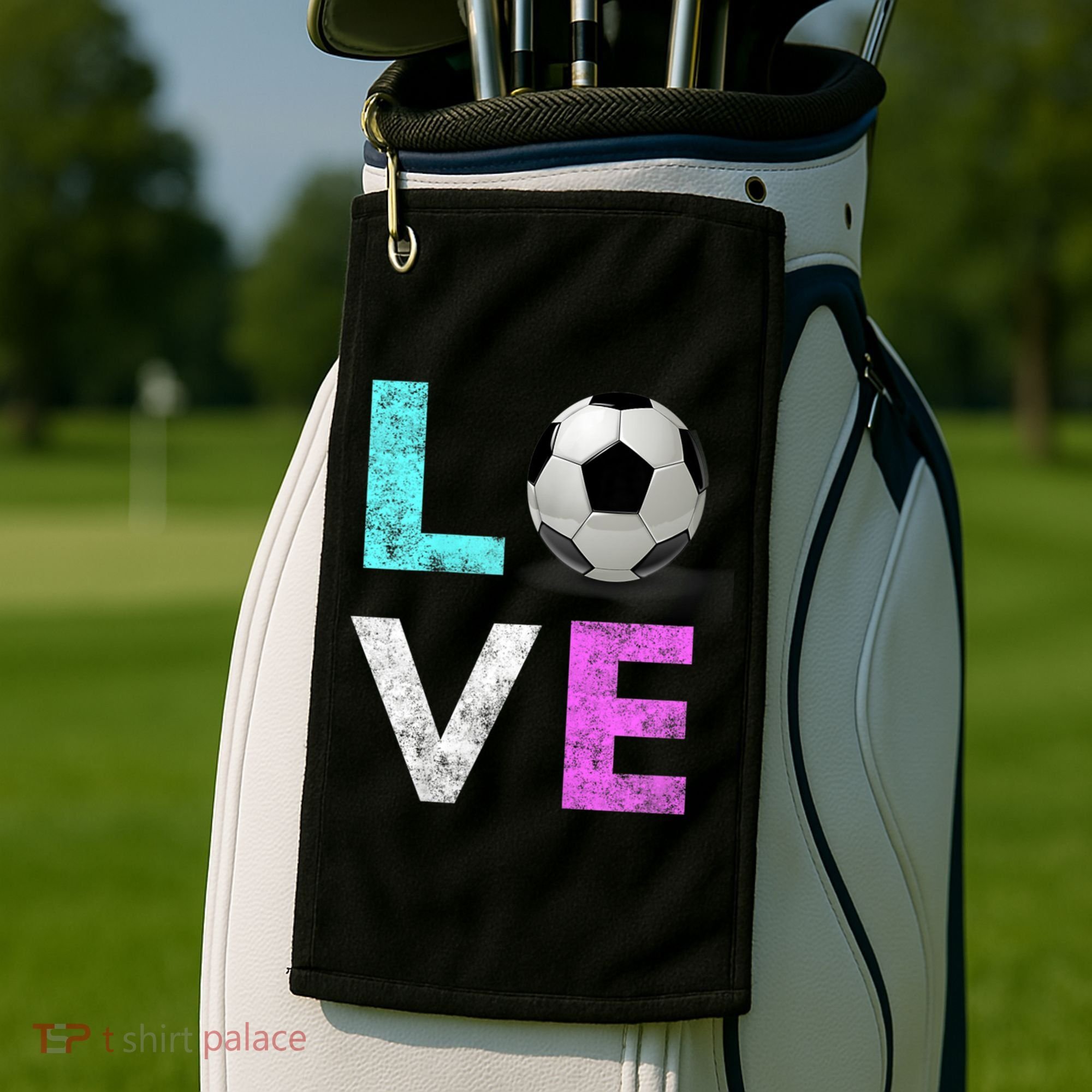 Girls Love Soccer Best Fun Birthday Gift Golf Towel