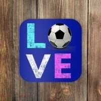 Girls Love Soccer Best Fun Birthday Gift Coaster thumb 0