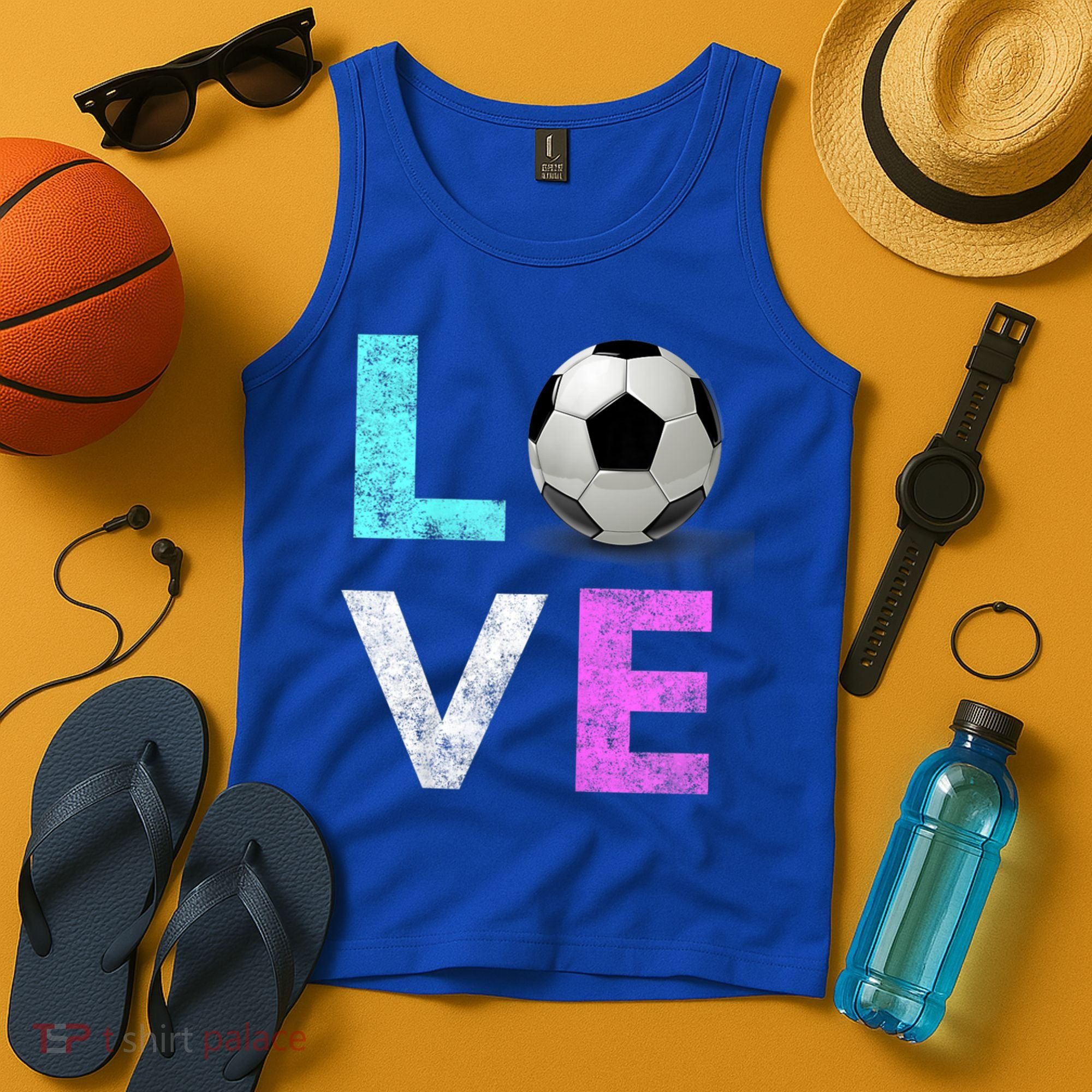 Girls Love Soccer Best Fun Birthday Gift Tank Top