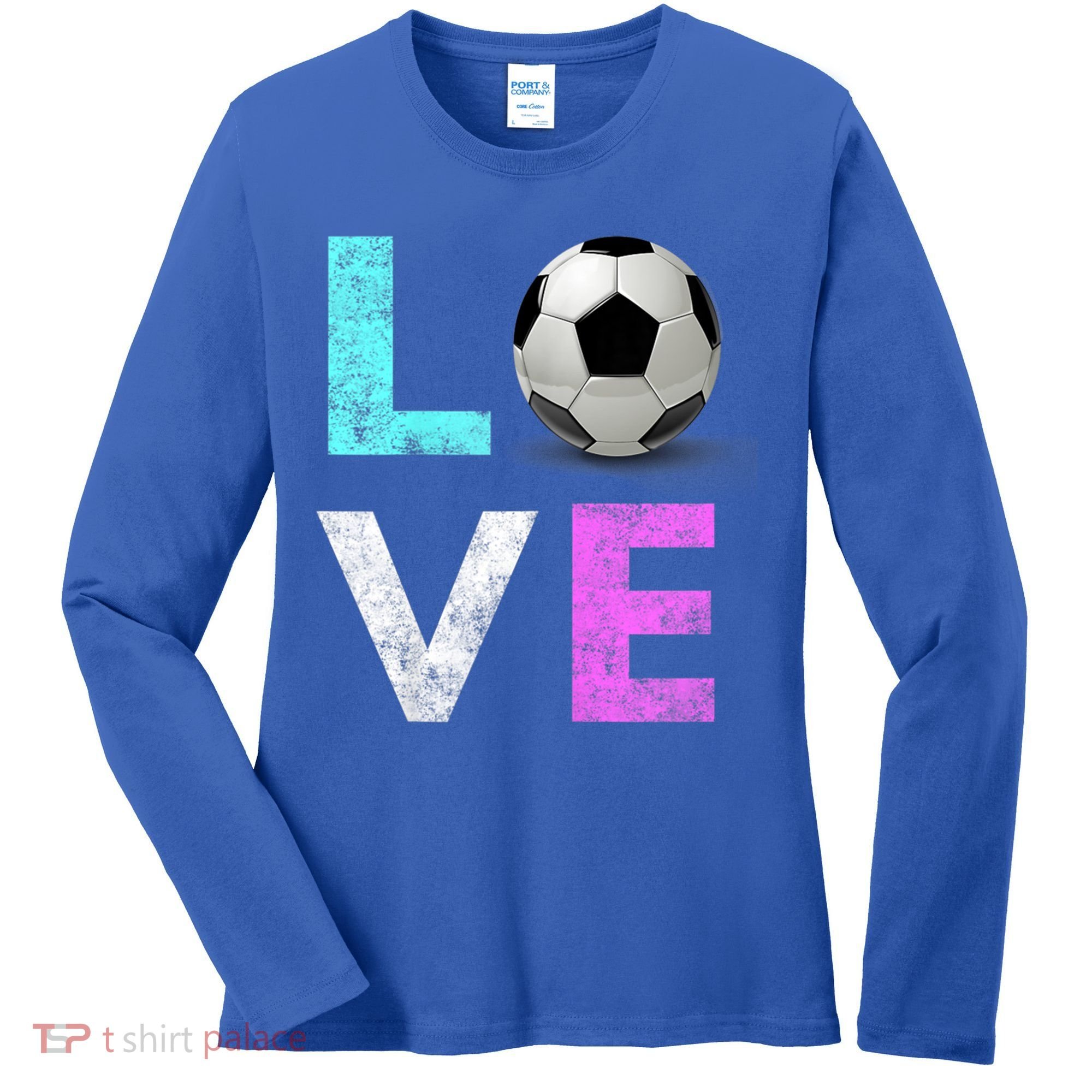 Girls Love Soccer Best Fun Birthday Gift Women's Long Sleeve Shirt