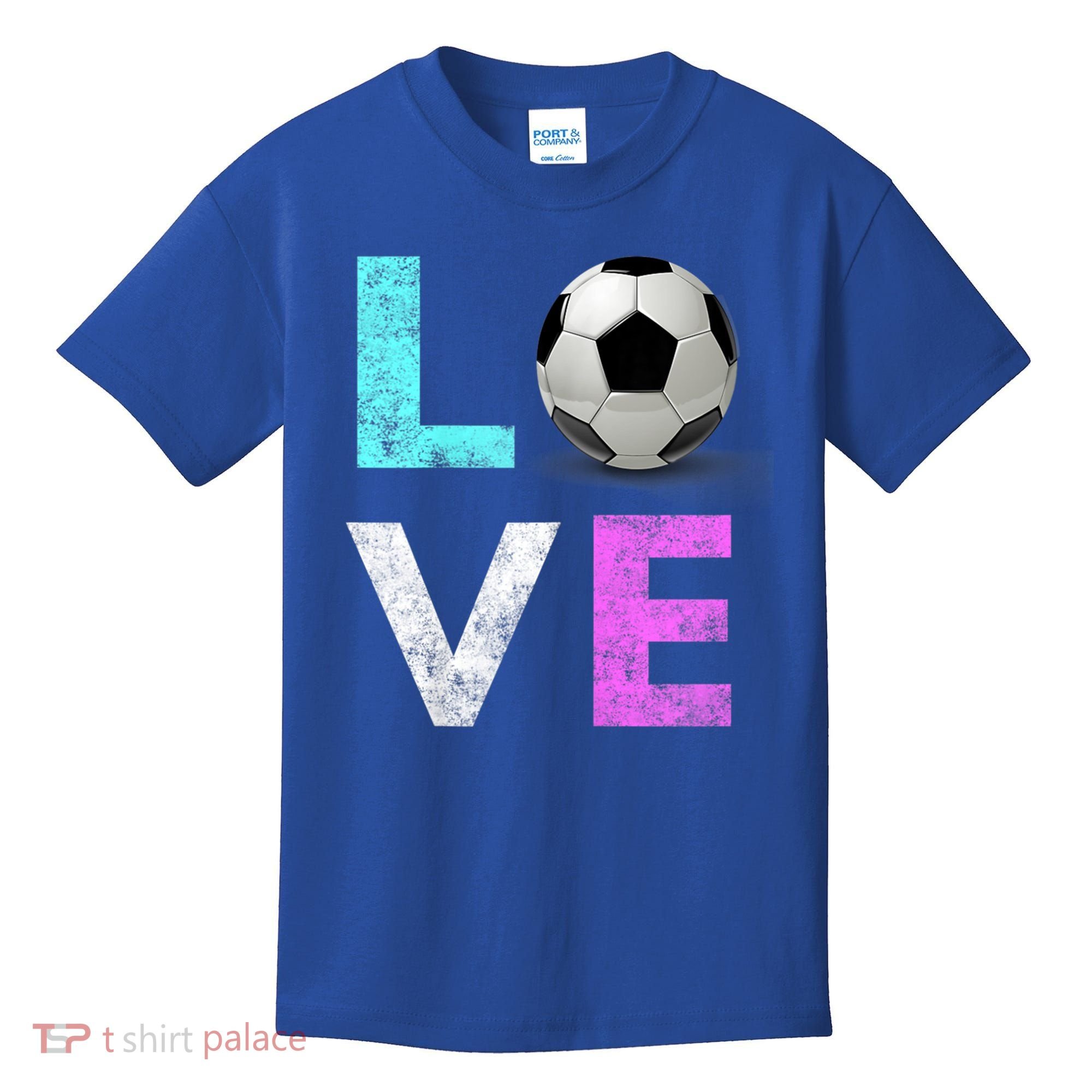 Girls Love Soccer Best Fun Birthday Gift Kids T-Shirt