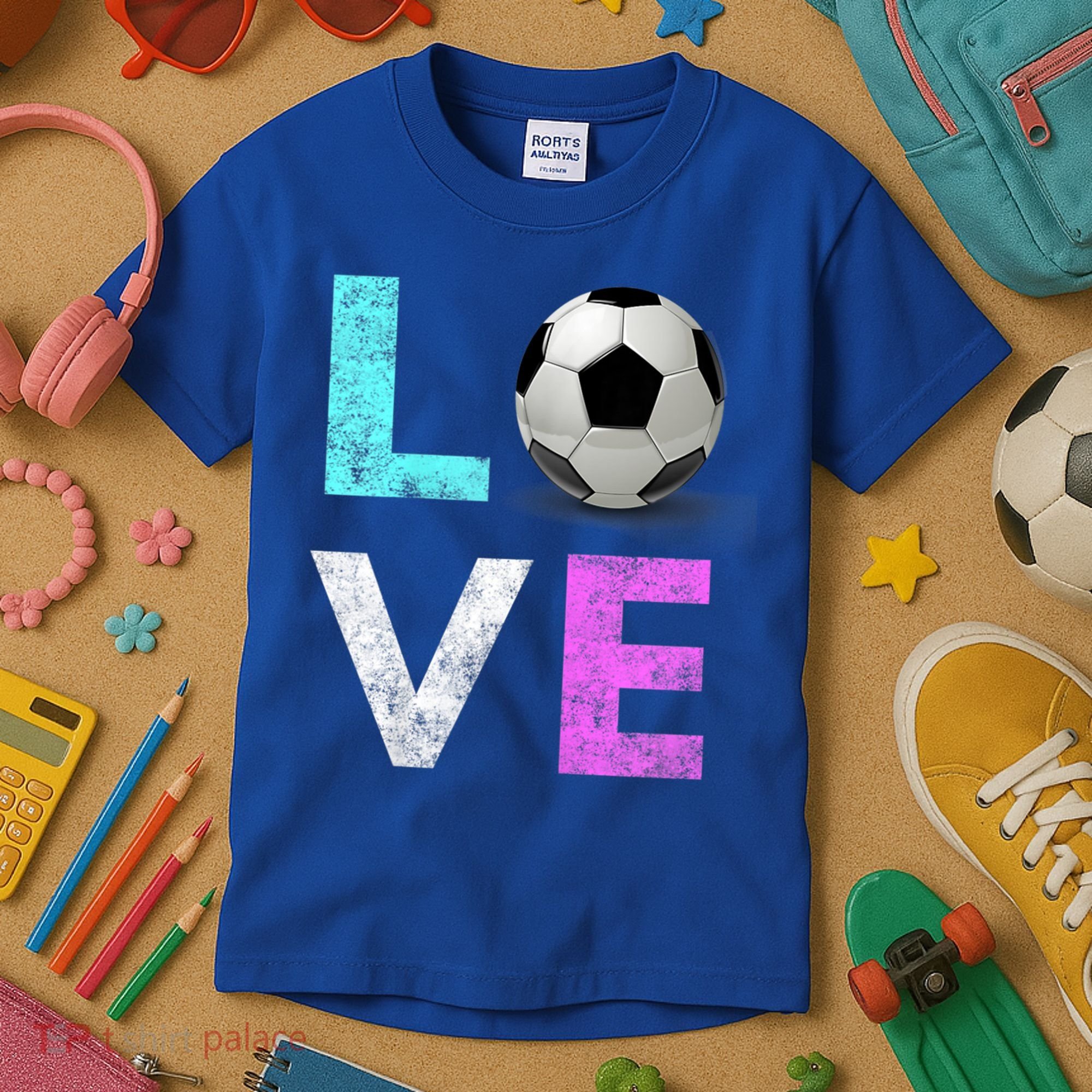 Girls Love Soccer Best Fun Birthday Gift Kids T-Shirt