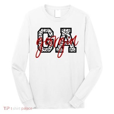 Georgia Leopard State Logo Long Sleeve Shirt