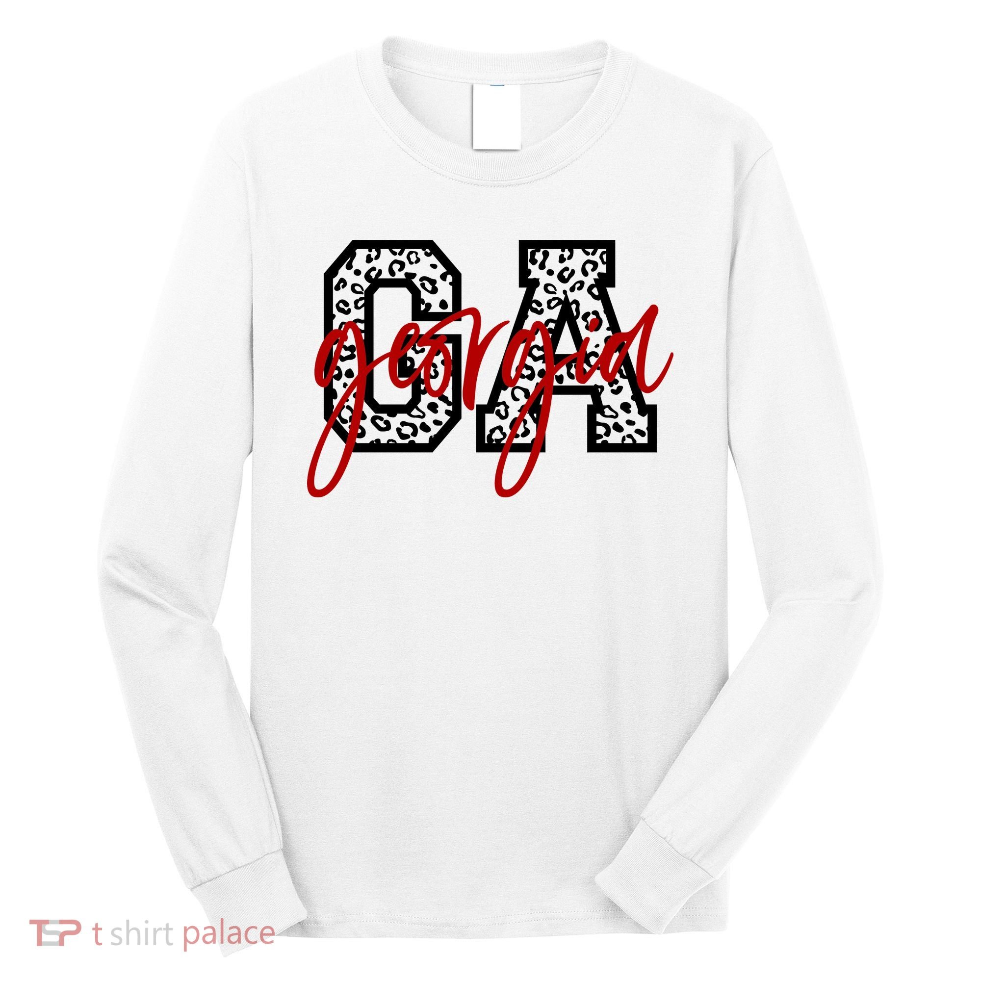 Georgia Leopard State Logo Long Sleeve Shirt