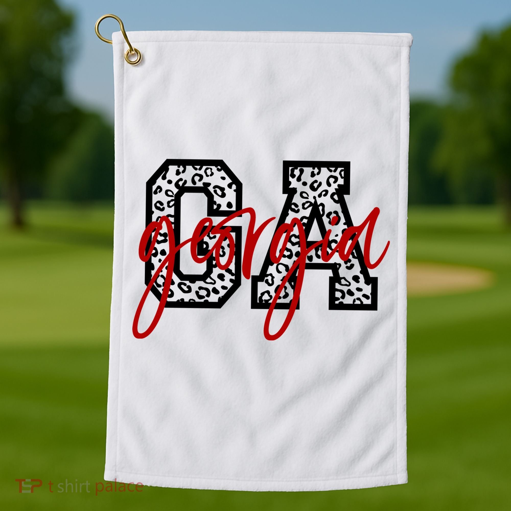 Georgia Leopard State Logo Golf Towel