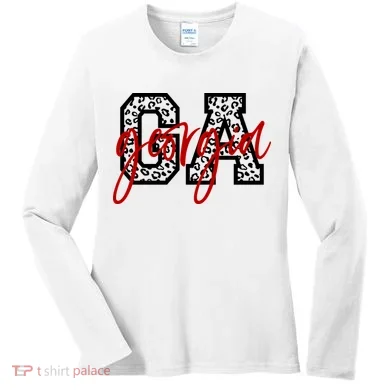 Georgia Leopard State Logo Women's Long Sleeve Shirt
